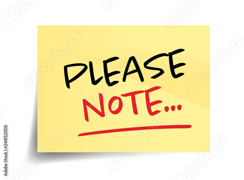 Please note ...