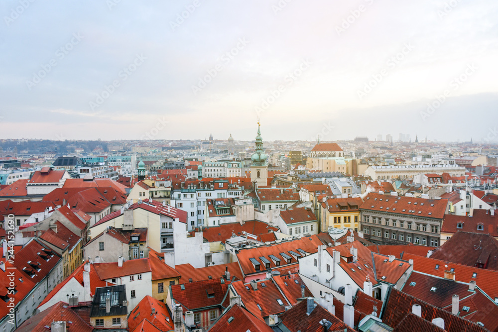 Beautiful cityscape view of Prague city,Czech Republic 