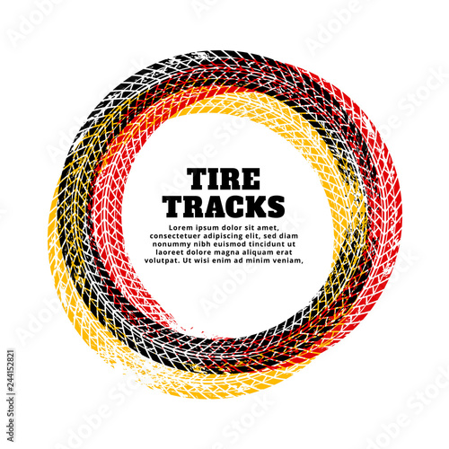 tire track circle frame background