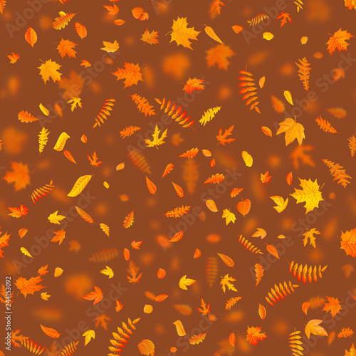 Autumn leaves background seamless pattern. EPS 10