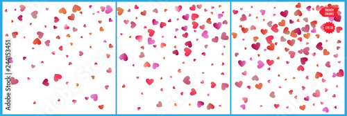 Red and pink hearts confetti 