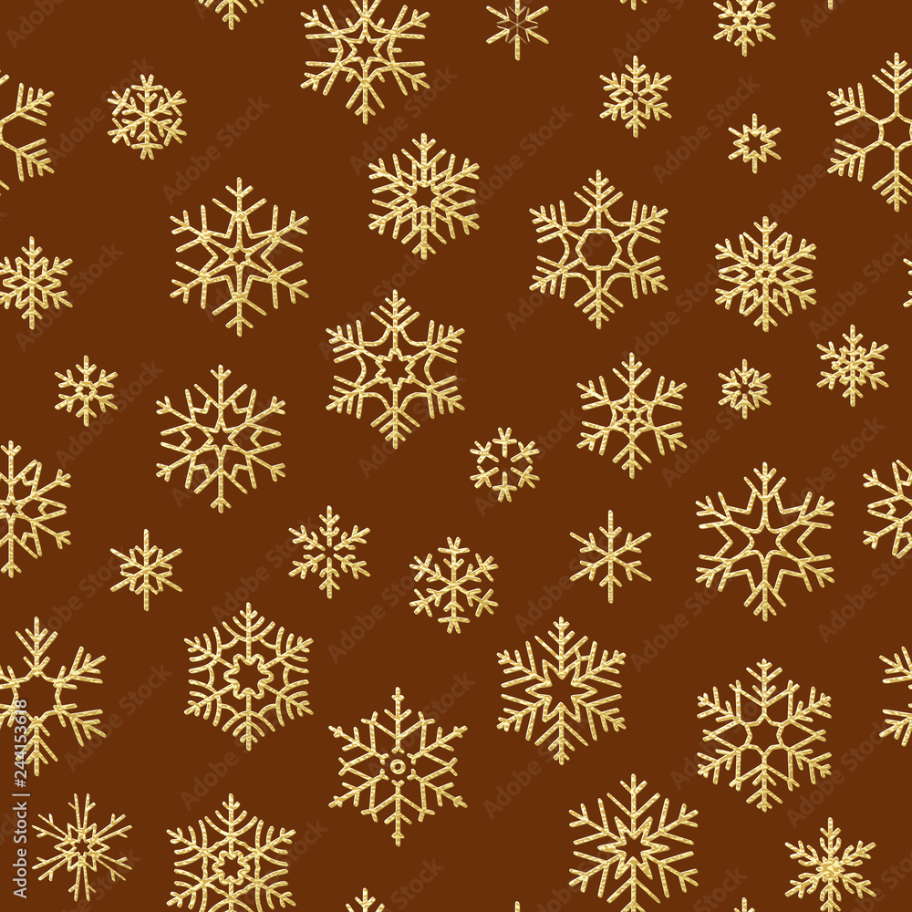 Seamless pattern with golden snowflakes on red background for Christmas or New Year holidays. EPS 10 Seamless pattern with golden snowflakes on red background for Christmas or New Year holidays. EPS 10