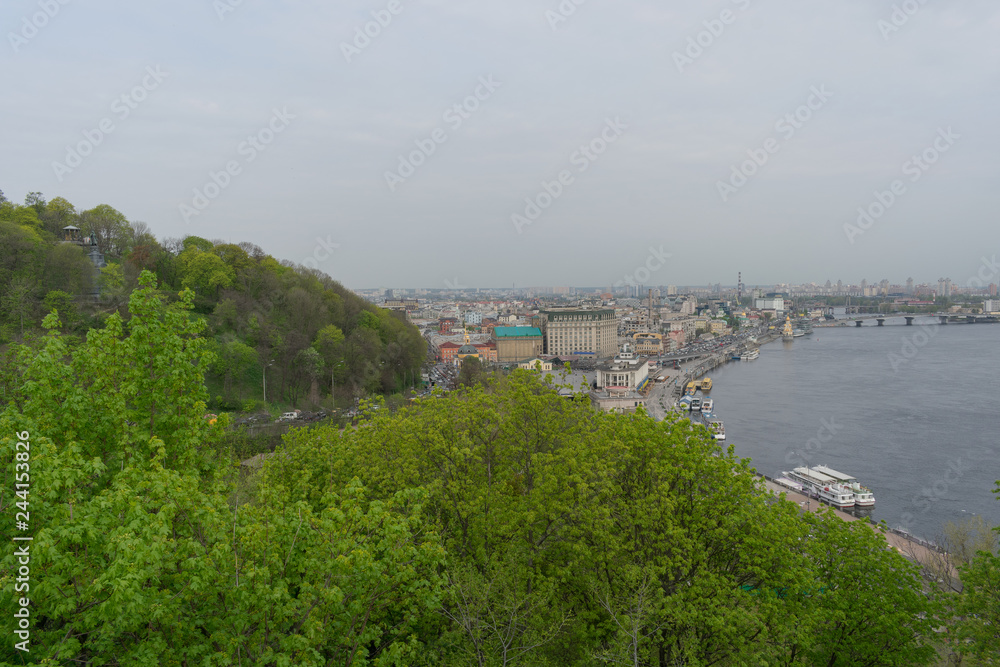  Kiev. Ukraine. View of the city. Early spring. Morning