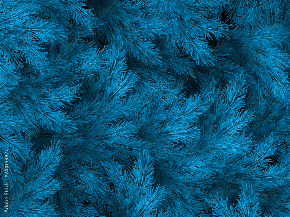 Obraz premium Blue green branches of a fur-tree, spruce or pine with copyspace. EPS 10