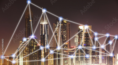 Photography Dubai Skyline At Night