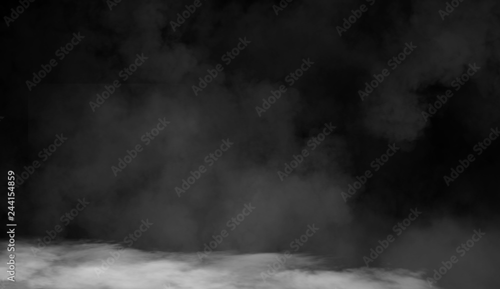 fog or smoke isolated special effect on the floor. White cloudiness, mist or smog background.