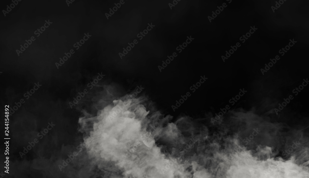 Abstract smoke mist fog on a black background. Texture. Design element