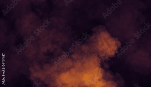 Colorful fog and mist effect on isolated black background for text or space © Victor