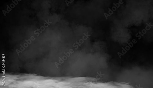 fog or smoke isolated special effect on the floor. White cloudiness, mist or smog background.