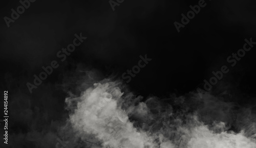 Abstract smoke mist fog on a black background. Texture. Design element