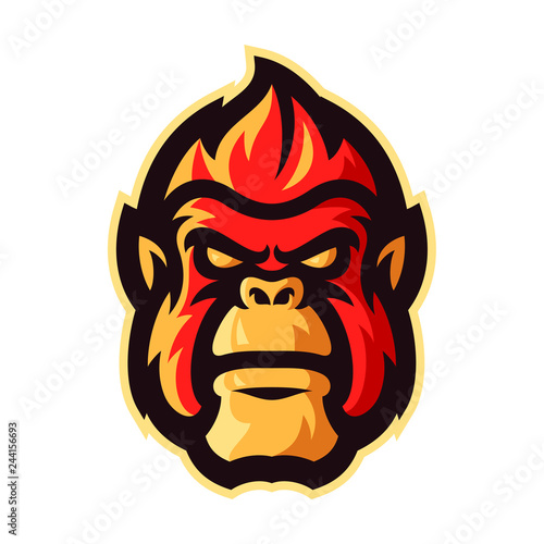 gorilla esport logo mascot template vector illustration