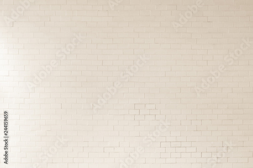 Brick wall tile texture background painted in antique sepia white