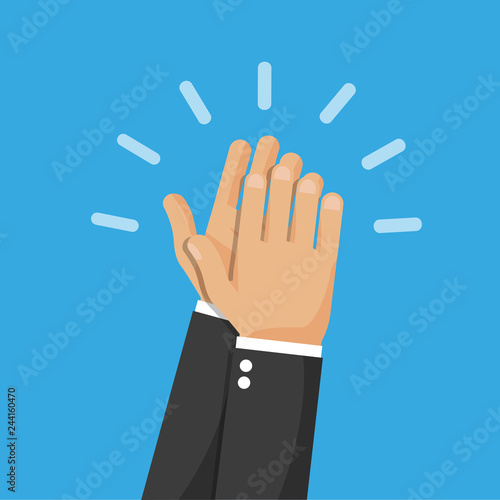 Hands giving a high five. Vector flat Congratulating and Celebration Concept