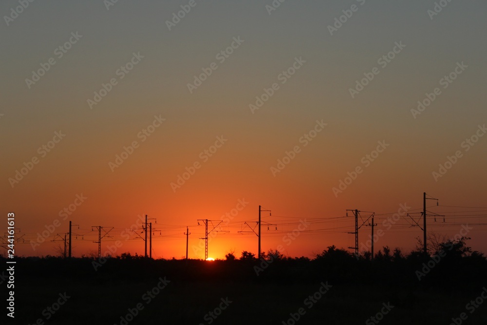power plant at sunrise