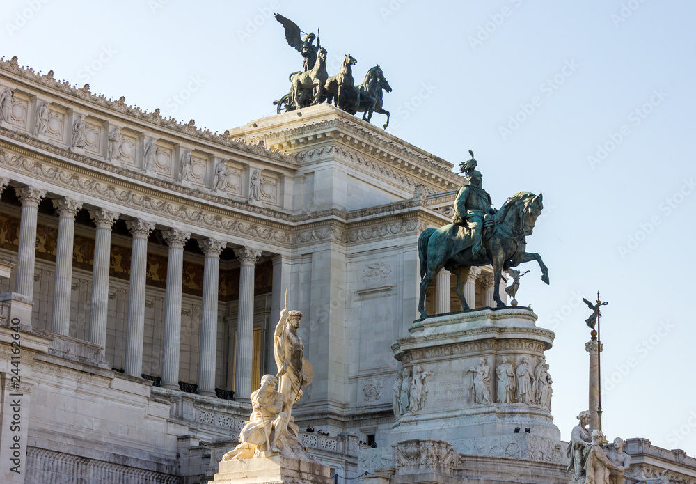 Statue of Victor Emmanuel II - the first king of the united Italy, near the Vittoriano memorial complex