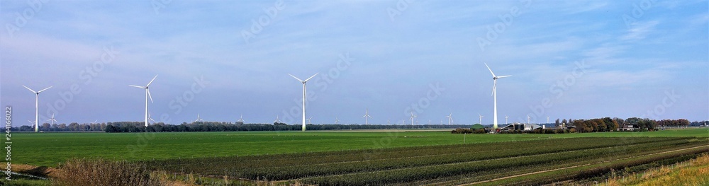 Polder with windmills Polder with windmills