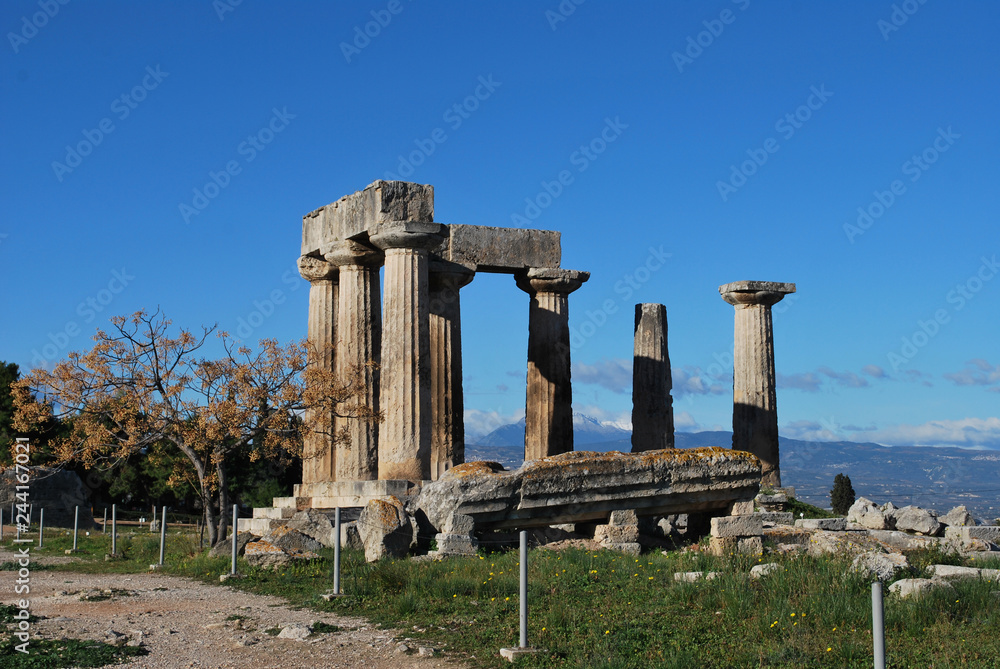 The Apollo Temple in Corinth, Greece