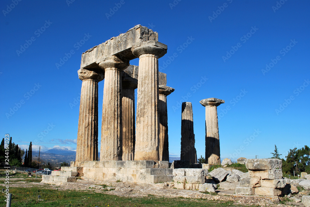 The Apollo Temple in Corinth, Greece