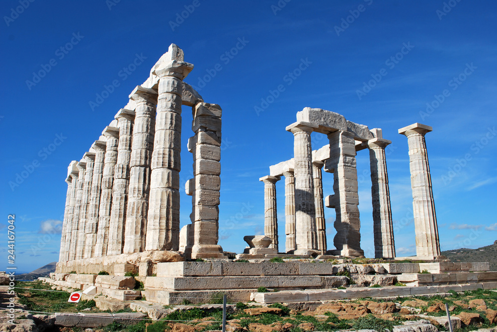 The Temple of Poseidon at Cape Sounion, Greece