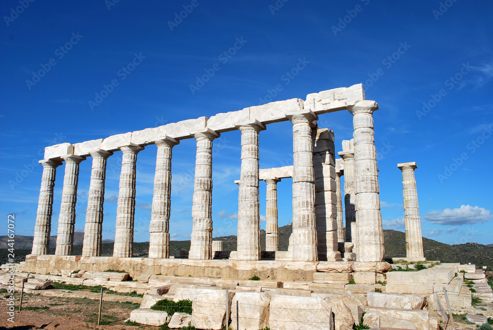 The Temple of Poseidon at Cape Sounion, Greece