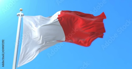 Flag of the italian city of Bari in the Apulia region, Italy. Loop photo