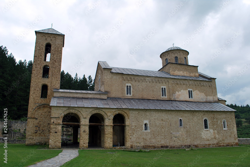 The ancient Sopoćani monastery in Serbia