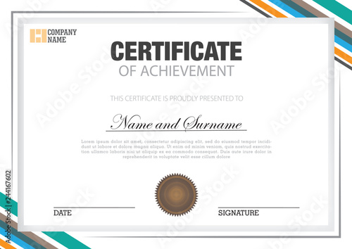 Certificate template on white color