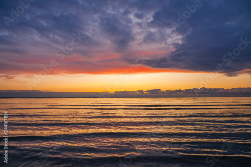 Beautiful colorful sunset over the sea