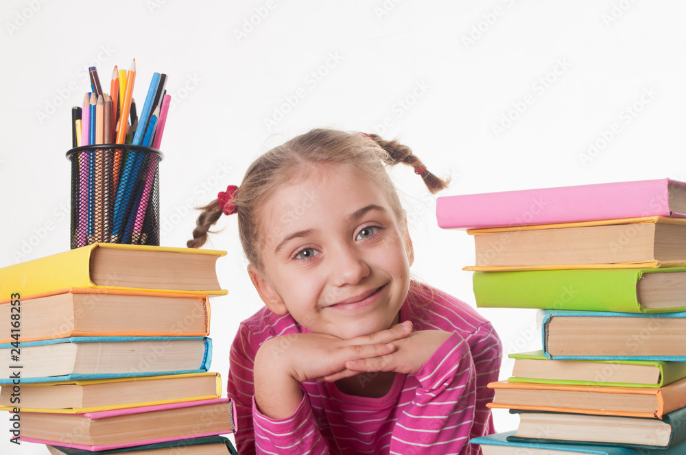 Young girl with books Young girl with books