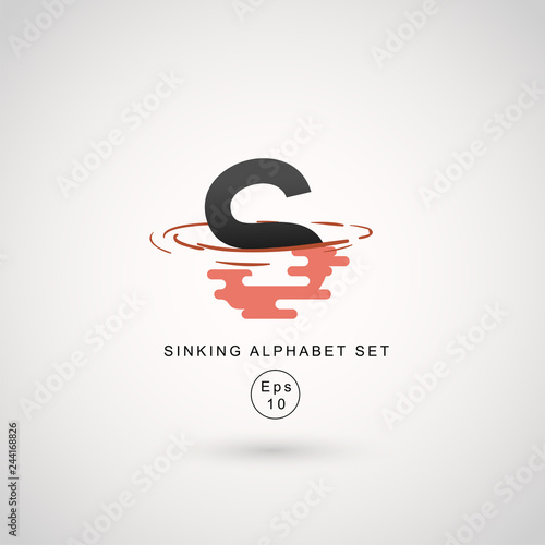 Typography design with water ripple effect isolated on white background : Vector Illustration