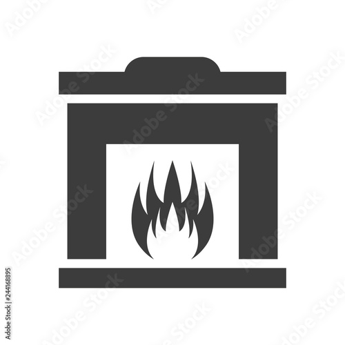 Fireplace icon on white background.