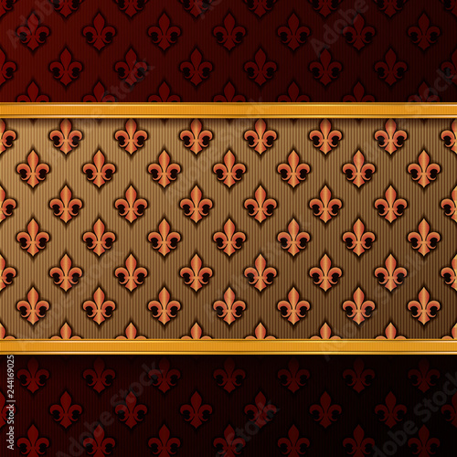  Background with Royal french lilies.