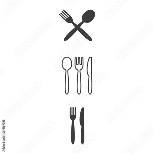 Set of cafe icons on white background.