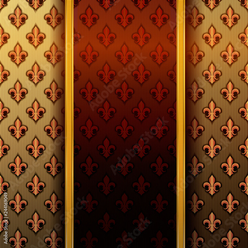 Background with Royal french lilies and place for text.