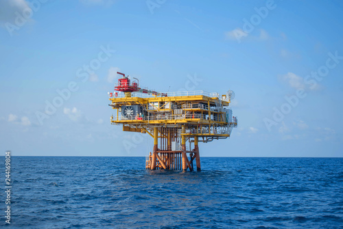 Oil and gas offshore wellhead platform. 