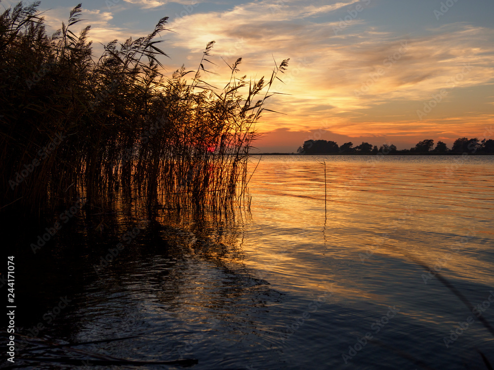 Lichtstimmung am Abend bei Zarrenzin mit Blick zur Insel Bock im Nationalpark Vorpommersche Boddenlandschaft, Mecklenburg Vorpommern, Deutschland Lichtstimmung am Abend bei Zarrenzin mit Blick zur Insel Bock im Nationalpark Vorpommersche Boddenlandschaft, Mecklenburg Vorpommern, Deutschland