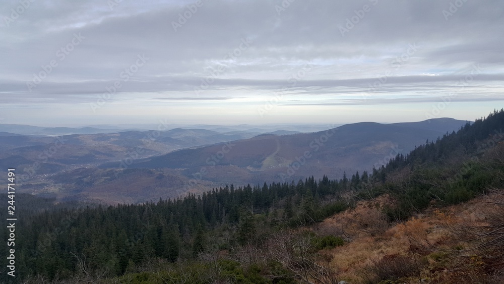 Cloudy autumn in high mountains
