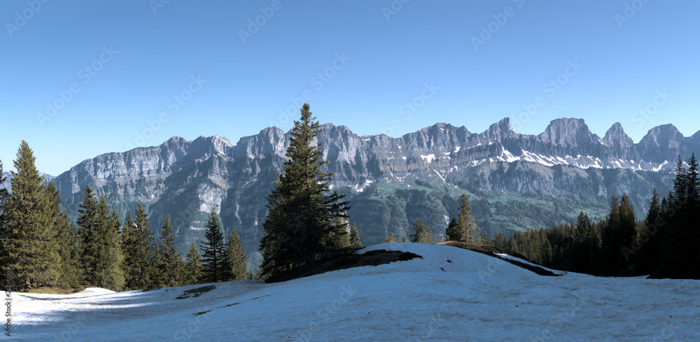 Churfirsten seen from Flumserberg, Swiss Alps