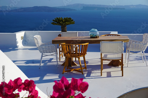 Beautiful and colorful view in Oia, Santorini