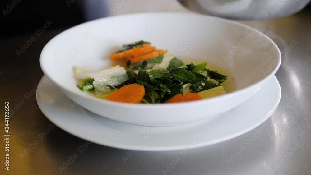 vegetable soup cap cay in bowl. traditional Asian soup cap cay vegetable soup cap cay in bowl. traditional Asian soup cap cay