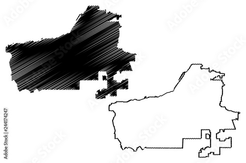 Riverside City (United States cities, United States of America, usa city) map vector illustration, scribble sketch City of Riverside map