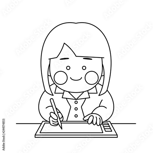 女性キャラクターペンタブレット
