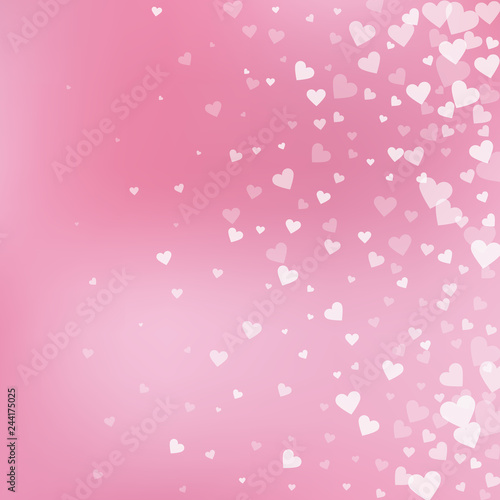 White heart love confettis. Valentine's day gradie