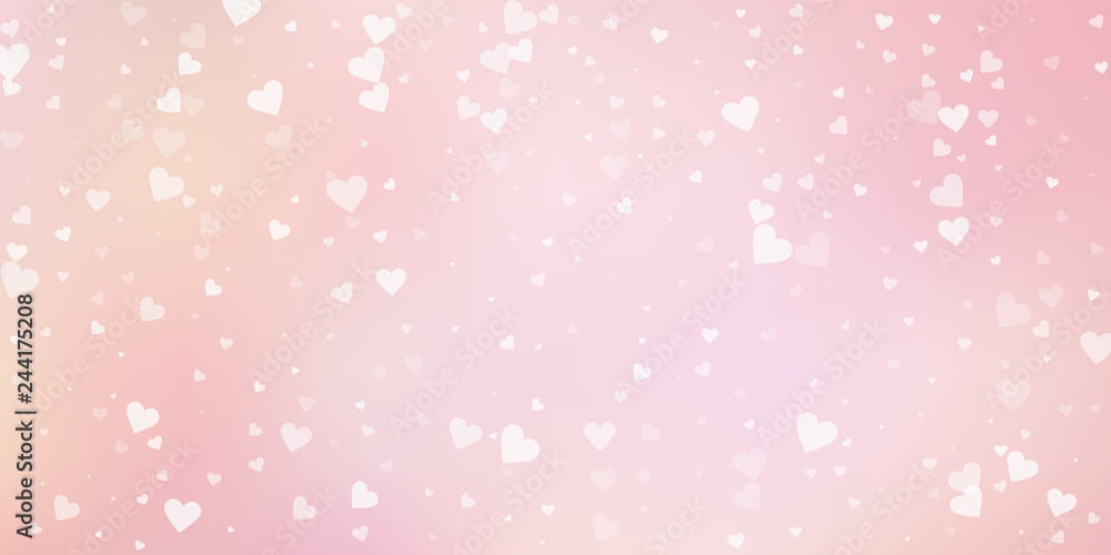 White heart love confettis. Valentine's day fallin