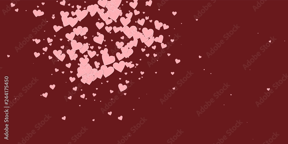 Pink heart love confettis. Valentine's day explosi Pink heart love confettis. Valentine's day explosi