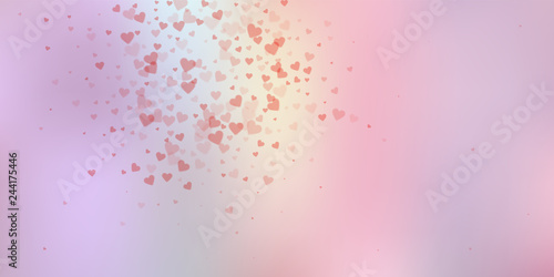 Red heart love confettis. Valentine s day explosio