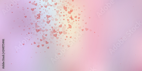 Red heart love confettis. Valentine's day explosio