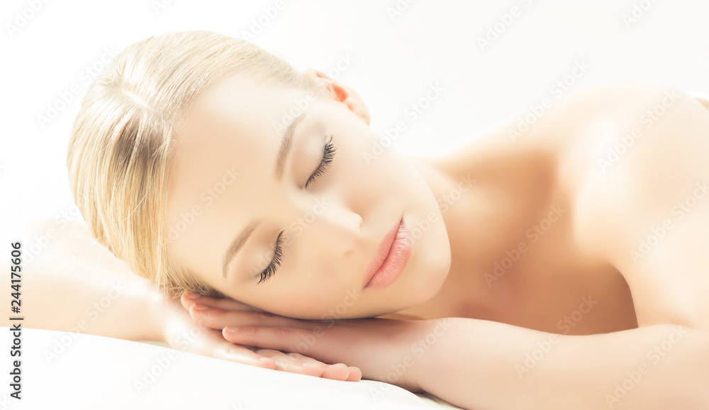 Spa portrait of young, healthy and beautiful woman isolated on white. Spa portrait of young, healthy and beautiful woman isolated on white.
