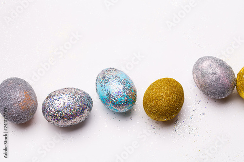 Eggs on white background.