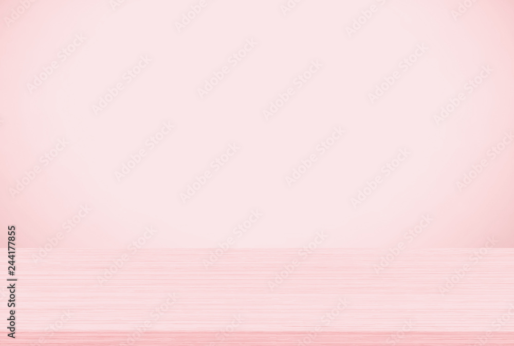 Empty wood table top on pink background. Template mock up for display of product